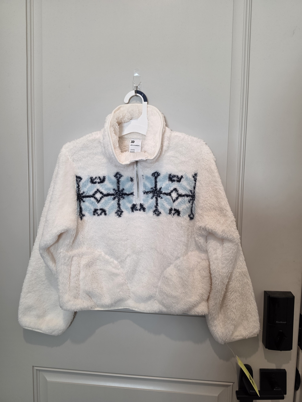 all in motion Girls Cream Sherpa Pullover Large 10/12